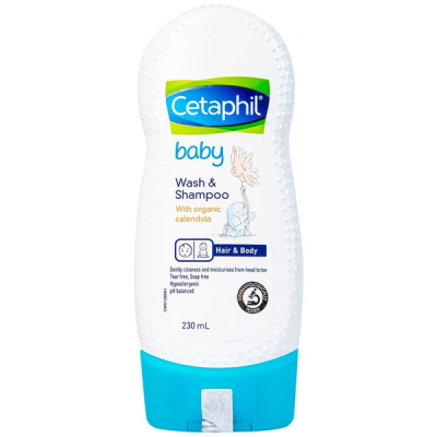 Sữa tắm gội Cetaphil Baby Gentle Wash & Shampoo làm sạch nhẹ nhàng làn da và mái tóc của bé (chai 230ml)