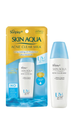 Sữa CN Sunplay Skin Aqua Acne Clear Milk SPF50+ 25g kèm quà (dưỡng da ngừa mụn)