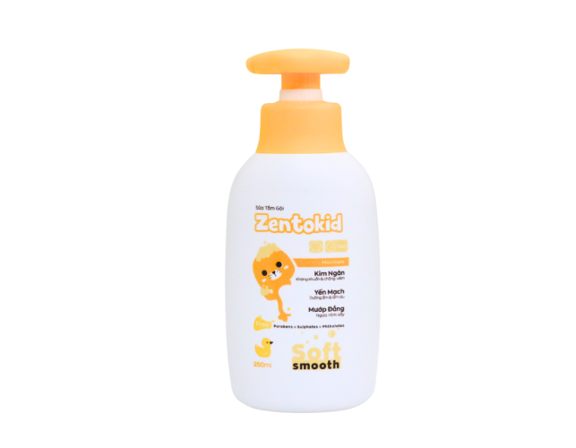 Sữa tắm gội Zentokid giúp làm sạch dịu nhẹ cho bé (Chai 250ml)