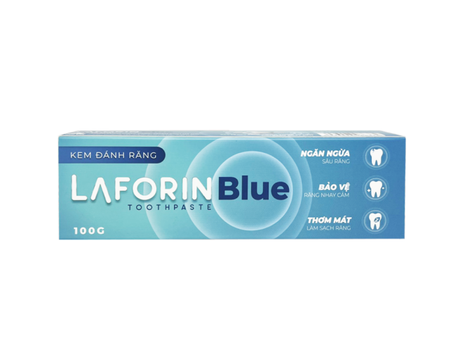 Kem đánh răng Laforin Blue phòng ê buốt (Hộp 1 tuýp 100g)
