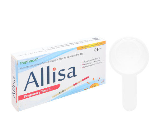 Que thử thai nhanh Allisa Pregnancy Test Kit giúp phát hiện nhanh chóng sau 7 - 10 thụ thai ( Hộp 1 chiếc)