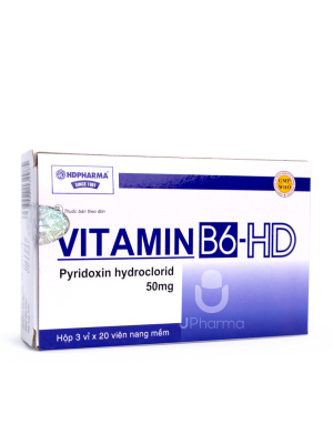 Vitamin B6-HD 50mg K|120hộpx3vĩ20v nang mềm HDPharma-Việt Nam