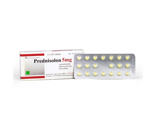 Prednisolon 5mg (T300 hộpx2 vỉ x20 viên)