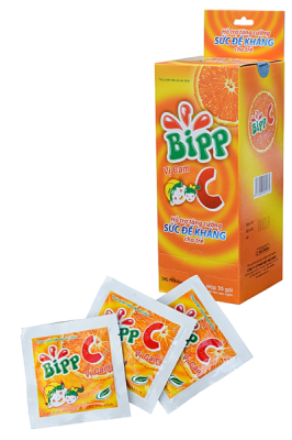 Viên ngậm BippC bổ sung vitamin C tăng sức đề kháng  (Hộp 35 gói)